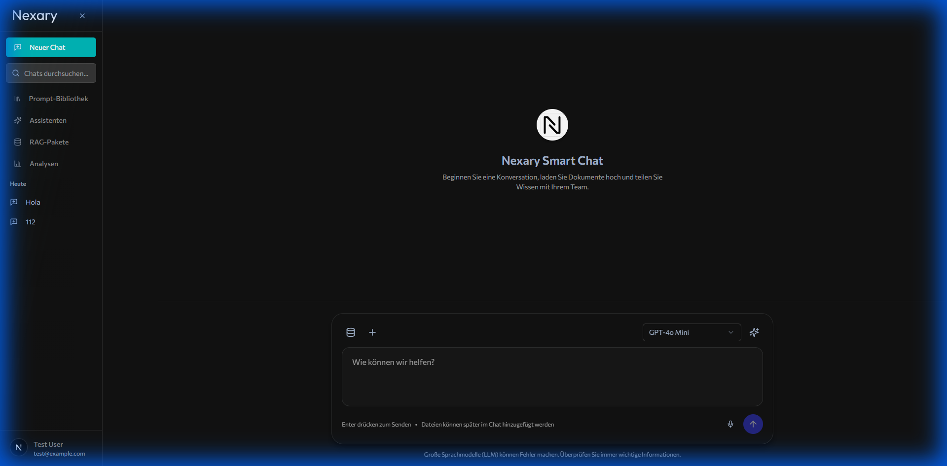 Nexary Chat Interface