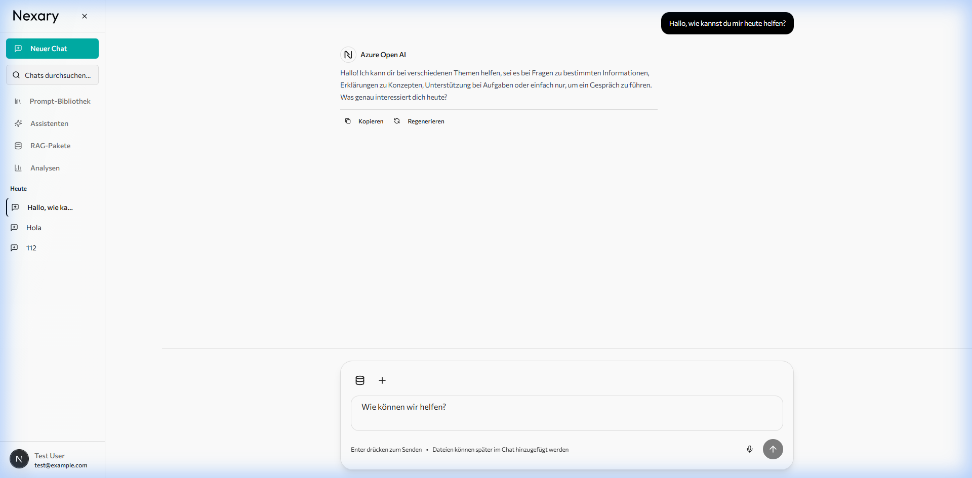 Nexary Chat Interface